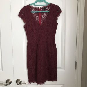 Aritzia maroon lace dress *wedding guest dress*